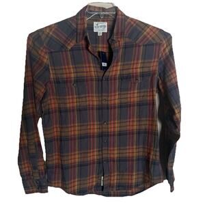 Lucky Brand Mens Plaid Saturday Stretch Cotton Flannel Shirt Size M, NEW W/TAGS